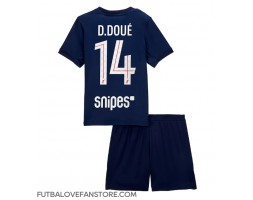 Paris Saint-Germain Desire Doue #14 Domáci Detský futbalový dres 2025-26 Krátky Rukáv (+ trenírky)